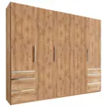 Möbelix Drehtürenschrank mit Laden 250cm Level 36a, Eiche Dekor