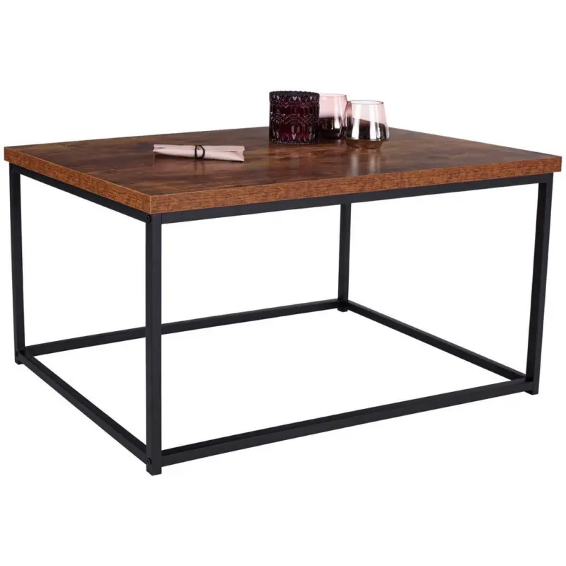 Couchtisch Mit Metallgestell Jungle, Mango Dekor/schwarz