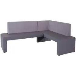 Eckbank Grau Lederlook / Webstoff Valun Ii 203x160 Cm