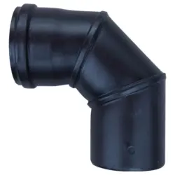 Ofenrohr Knie 90 Grad Ø 8 cm Schwarz Keramikbeschichtet