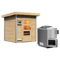 Sauna Dijon mit Ext. Steuerung 9-Kw-Ofen inkl. Diabassteine