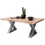 M&ouml;belix Couchtisch Holz Massiv Cartagena Akazie/edelstahlf.