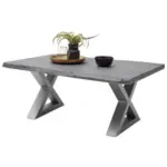 Möbelix Couchtisch Holz Massiv Cartagena Grau/edelstahlf.