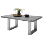 Möbelix Couchtisch Holz Massiv Cartagena Grau/edelstahlf.