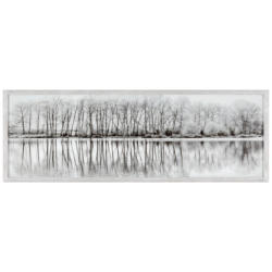 Glasbild Alena Bäume Schwarz/Weiß, 107x37 cm