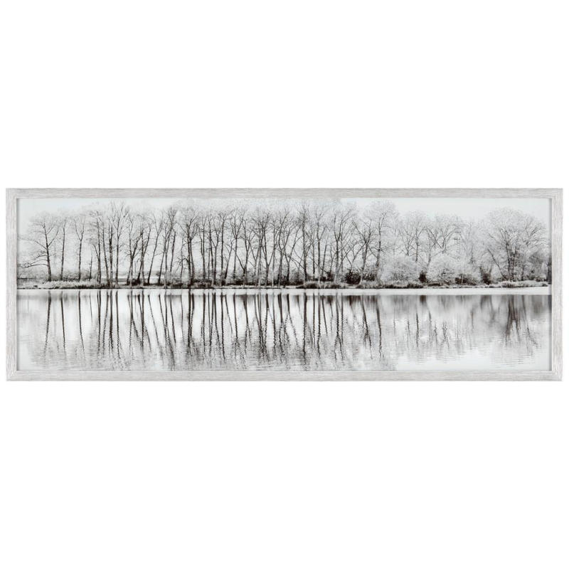 Glasbild Alena Bäume Schwarz/Weiß, 107x37 cm