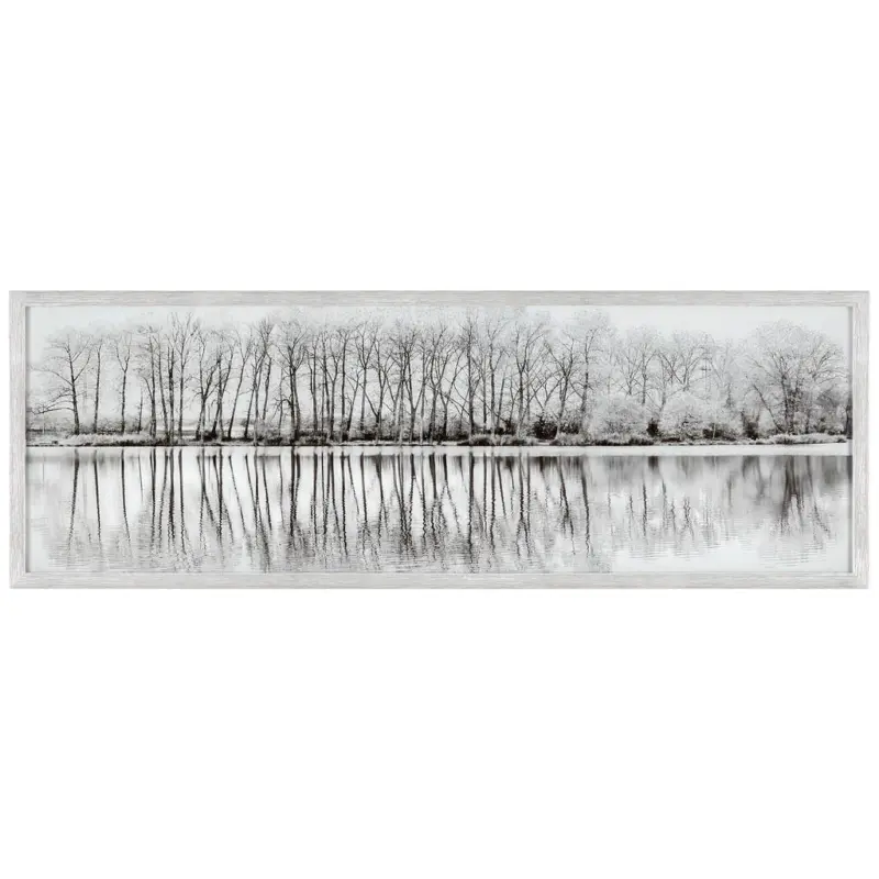 Glasbild Alena Bäume Schwarz/weiß, 107x37 Cm