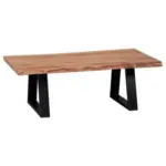 Möbelix Couchtisch mit Holzplatte Gaya, Akazie/Schwarz