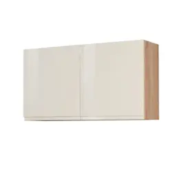 Küchenoberschrank Cardiff 100 Cm Creme/eiche 2 Drehtüren