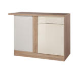 Möbelix Eckunterschrank Cardiff 110 cm Creme/Eiche 1 Tür