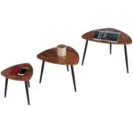 Möbelix Couchtisch 3er Set Rocky, Naturfarben/schwarz