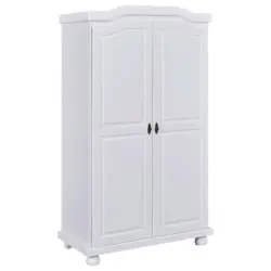 Drehtürenschrank Massiv 104cm Hedda, Weiß