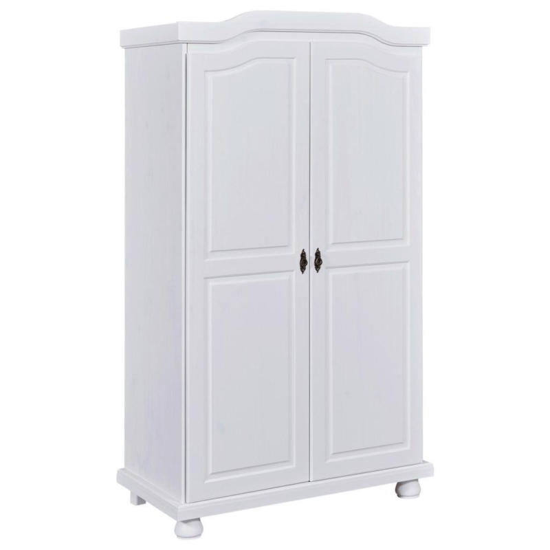 Drehtürenschrank Massiv 104cm Hedda, Weiß