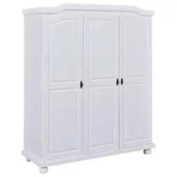 Drehtürenschrank Massiv 150cm Bastian, Weiß
