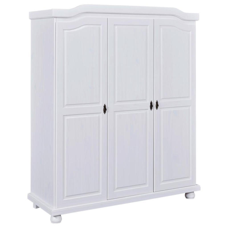 Drehtürenschrank Massiv 150cm Bastian, Weiß