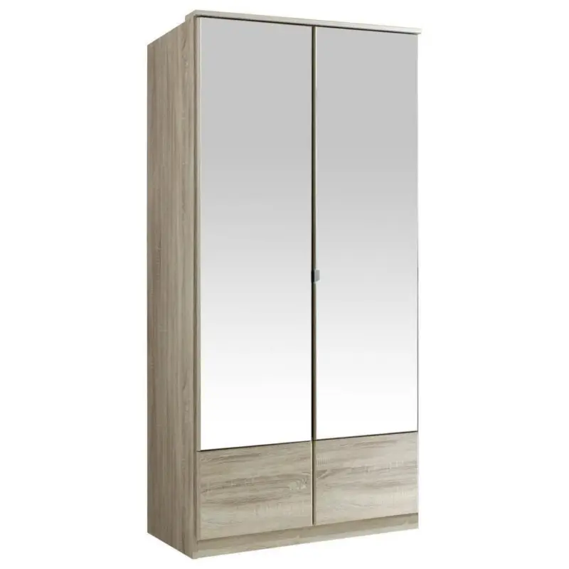 Drehtürenschrank Mit Spiegel 90cm Imago, Eiche Dekor