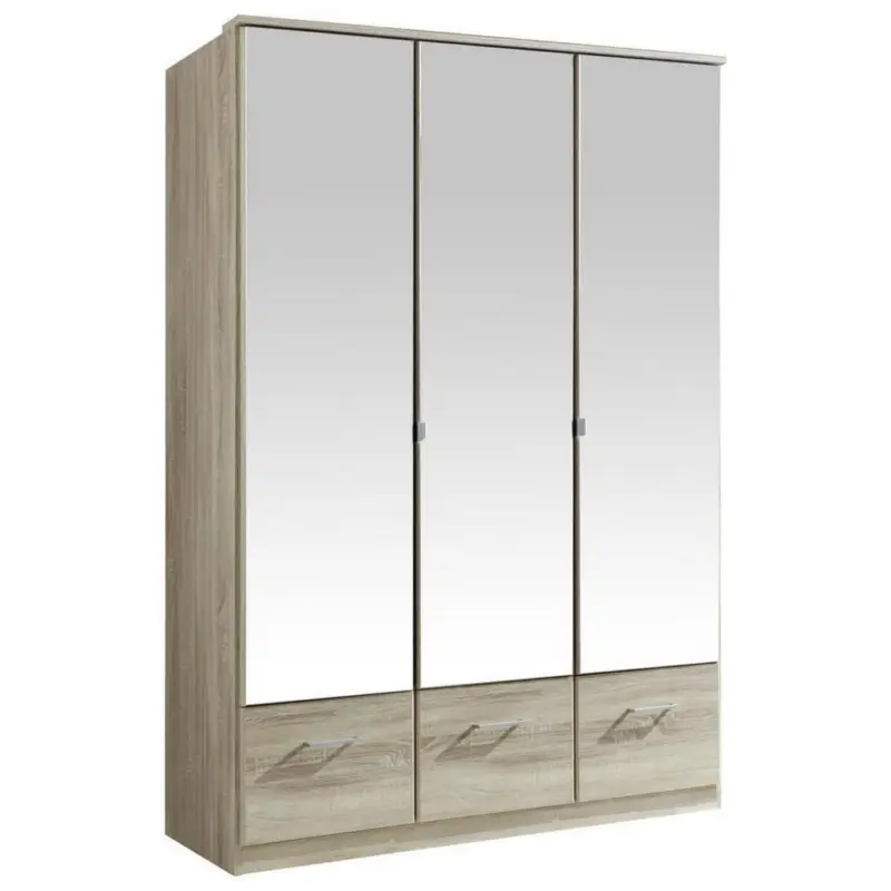 Drehtürenschrank Mit Spiegel 135cm Imago, Sägerau Dekor