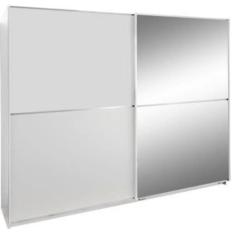 Schwebetürenschrank Mit Spiegel 180cm Baden, Weiß Dekor