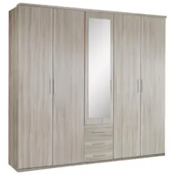 Drehtürenschrank Mit Spiegel + Laden 225cm Ben, Eiche Dekor