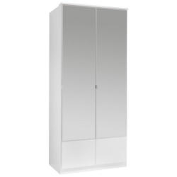 Drehtürenschrank Mit Spiegel 90cm Imago, Weiß