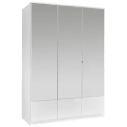 Drehtürenschrank Mit Spiegeltür 135cm Imago, Weiß Dekor