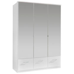 Drehtürenschrank Mit Spiegel 135cm Imago, Weiß Dekor