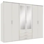 M&ouml;belix Dreht&uuml;renschrank Mit Spiegel + Laden 270cm Ben, Wei&szlig;