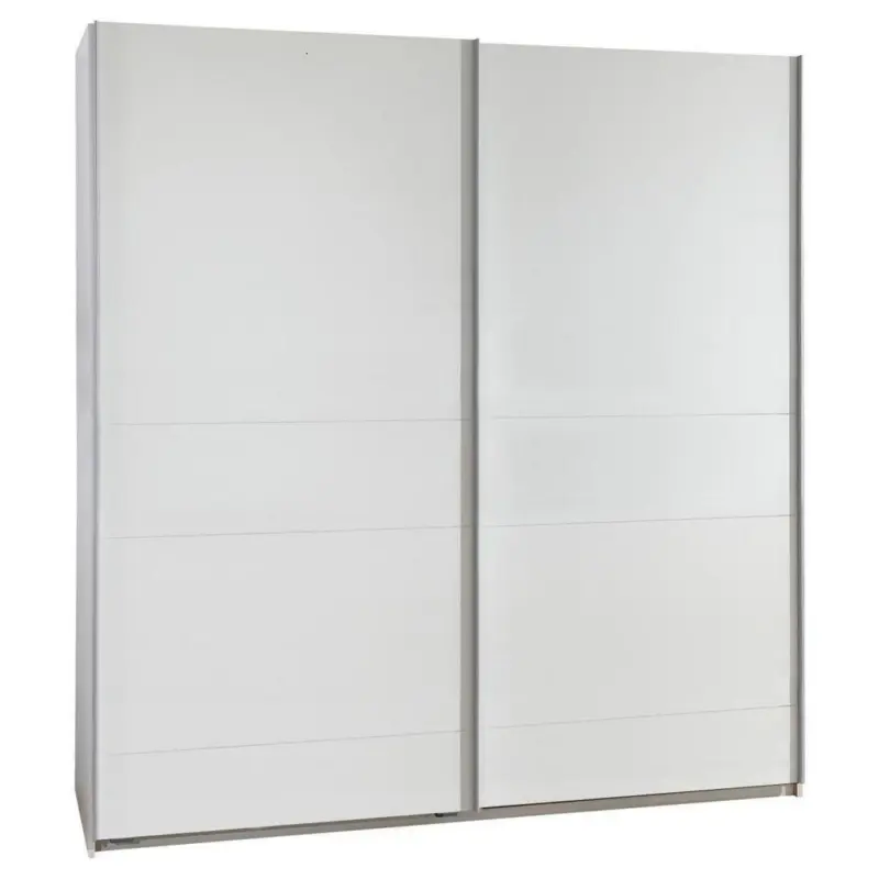 Schwebetürenschrank 135cm Chess, Weiß Dekor