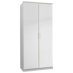 Drehtürenschrank 90cm Osaka, Weiß Dekor