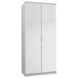 Drehtürenschrank 90cm Osaka, Weiß Dekor
