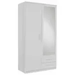 Möbelix Drehtürenschrank Mit Spiegel 90cm Osaka, Weiß Dekor
