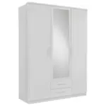 Möbelix Drehtürenschrank Mit Spiegel + Laden 135cm Osaka, Weiß