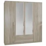 Möbelix Drehtürenschrank Mit Spiegel 180cm Osaka, Sägerau Dekor