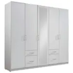 Möbelix Drehtürenschrank Mit Spiegel + Laden 225cm Fly, Weiß