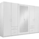 Möbelix Drehtürenschrank Mit Spiegel + Laden 270 Cm Fly Weiß