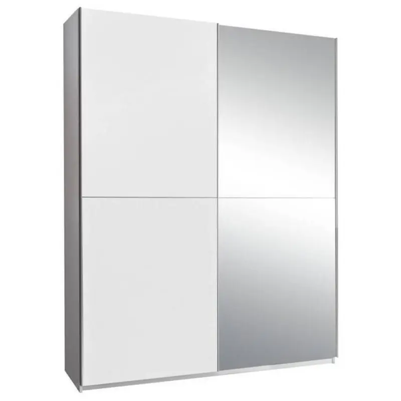 Schwebetürenschrank M. Spiegel 170cm Starter, Weiß Dekor