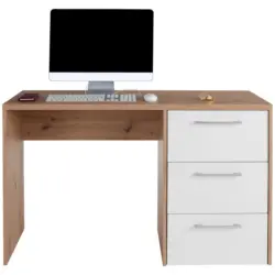 Schreibtisch Mit Stauraum B 124cm H 73cm Box, Eiche Dekor