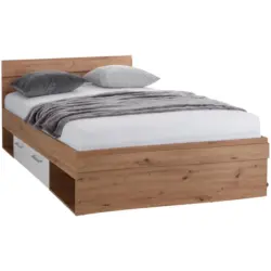 Stauraumbett 140x200 Cm Box, Artisan Eiche Dekor/weiß