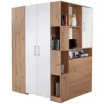 Möbelix Eckschrank Begehbar Mit Regal 150cm Box, Eiche Dekor/weiß