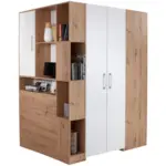 Möbelix Eckschrank Begehbar Mit Regal 120cm Box, Eiche Dekor/weiß
