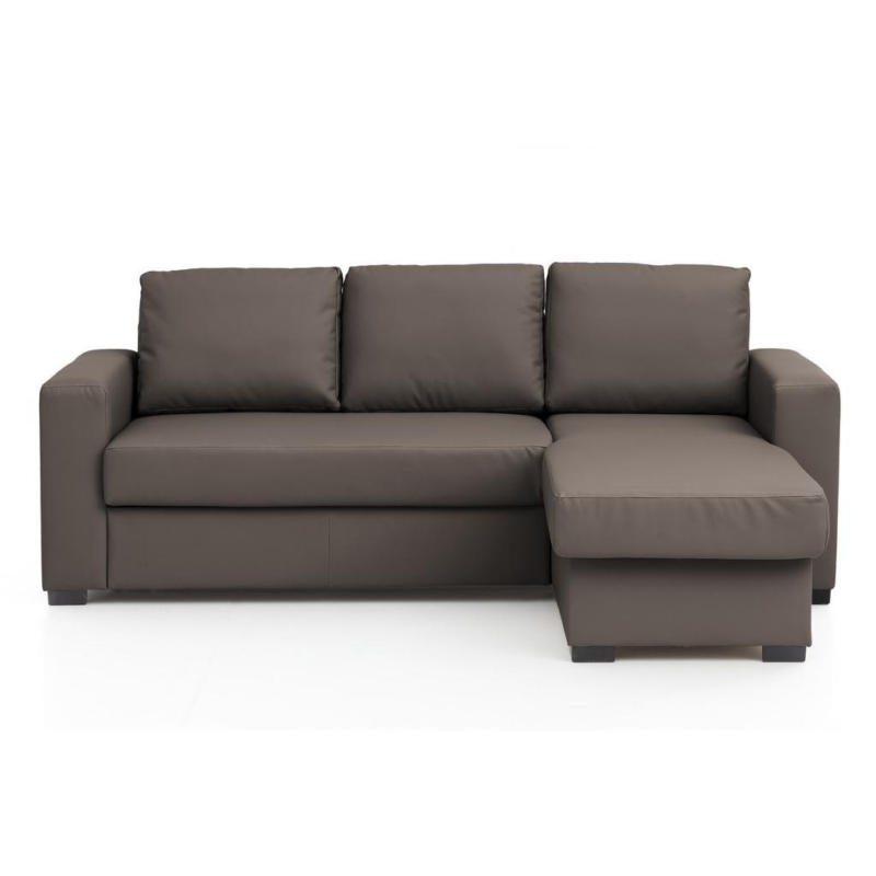 Ecksofa mit Schlaffunktion + Bettkasten Cristiano Lederlook