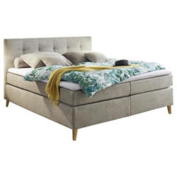 Boxspringbett mit Topper 180x200cm Massouri, Sandfarben