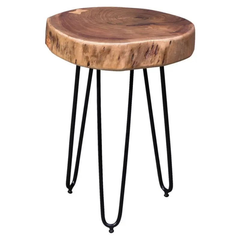 Beistelltisch Mit Holzplatte Bagli Akazie/schwarz