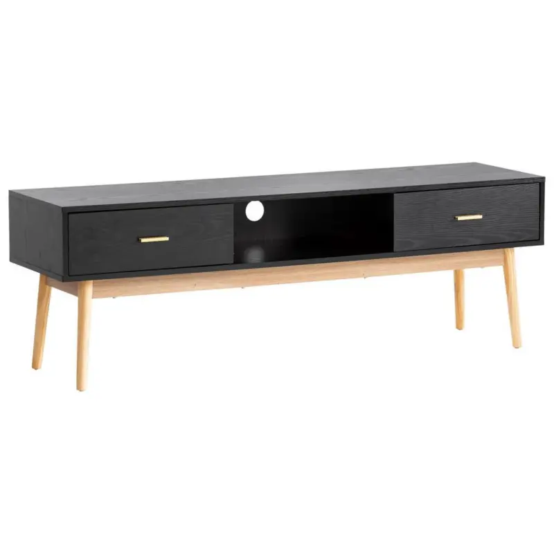Tv-lowboard Wl6.825 B: 150 Cm Holzwerkstoff Schwarz