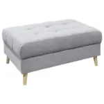 Möbelix Polsterhocker Alice Hellgrau Webstoff H: 48 cm Holzbeine