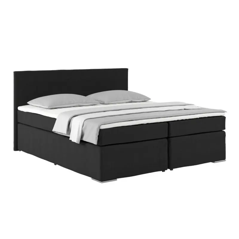 Boxspringbett Mit Topper 180x200 Nero, Schwarz