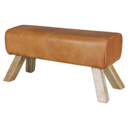 Hocker Wl5.105 Leder Braun Sitz Gepolstert H: 43 Cm