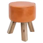 M&ouml;belix Hocker Leder Braun Sitz Gepolstert H: 45 Cm Rund