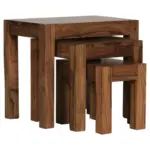 Möbelix Beistelltisch Echtholz 3er-Set Mumbai, Sheeshamholz