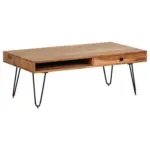 Möbelix Couchtisch Holz mit Stauraum Bagli, Akazie/Schwarz